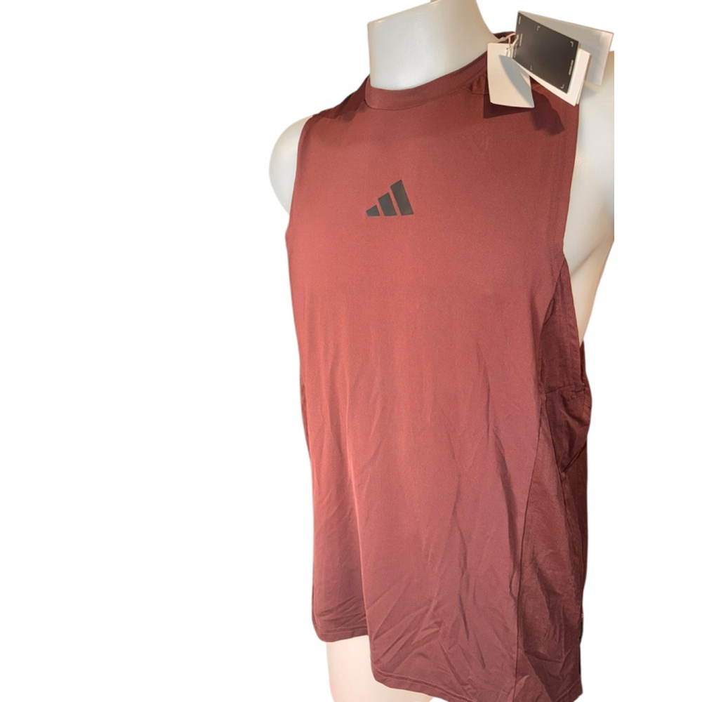adidas Men's Tank Top Burgundy with Black Logo